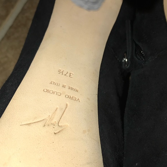 Giuseppe Zanotti  - Black Suede Peep Toe Booties - Picture 7 of 7